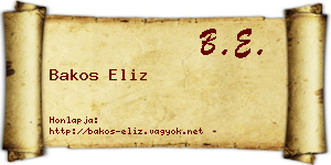 Bakos Eliz névjegykártya